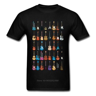 [COD]เสื้อยืด พิมพ์ลายกีตาร์ Love Guitar สีดํา แฟชั่นฤดูร้อน สําหรับผู้ชายS-5XL