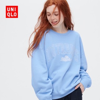 Uniqlo เสื้อกันหนาว คอกลม แบบสวมหัว สไตล์ใหม่ แฟชั่นสําหรับผู้หญิง