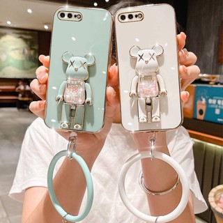 เคส iPhone 7 / 7Plus / 8 / 8Plus / 6 / 6Plus / X / XR / XS / XS Max แฟชั่น ไหล ลูกอม หมี ยืน เคสโทรศัพท์