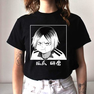 เสื้อยืด เสื้อยืด Haikyuu Vrouwen Japanse Anime Kawaii พิมพ์ Mannen Tshirts Grappige Kenma Kozume เสื้อยืดลําลองสตรีทแวร