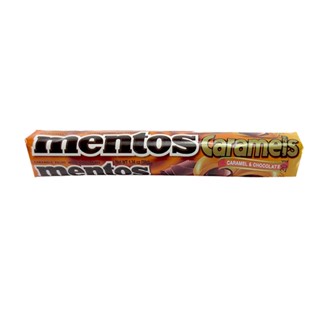 Mentos Caramel &amp; Chocolate Chewy Candy 38g. เมนทอสคาราเมลแอนด์ช็อกโกแลตเคี้ยวหนึบลูกอม 38กรัม