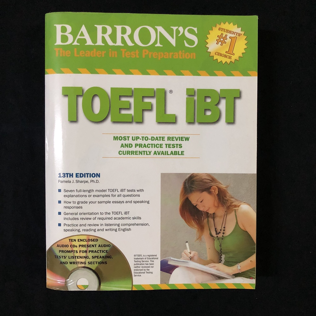 หนังสือ + CD: TOEFL BARRON'S TEST TOEFL iBT 13th edition มือสอง