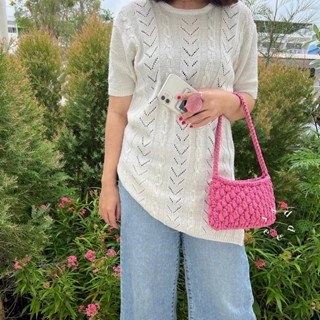 กระเป๋าถักไหมผ้ายืดรุ่นทิวลิป🌷sreepp - tulip bag