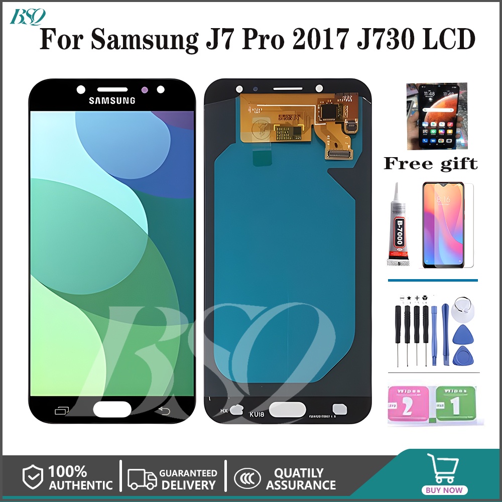 สําหรับ Samsung J7 Pro 2017 J730 J730G หน้าจอสัมผัส LCD Digital Converter ส่วนประกอบเปลี่ยนโทรศัพท์