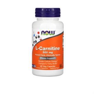 NOW Foods, L-Carnitine, 500 mg, 60 Veg Capsules/180 Veg Capsules