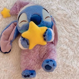 น่ารักราตรีสวัสดิ์ตุ๊กตา Stitch Sleeping ตุ๊กตาดิสนีย์เซี่ยงไฮ้กอดหมอนตุ๊กตาปุยสำหรับแฟนสาวของขวัญวันเกิดเพื่อนสนิทตุ๊กตาน่ารักตุ๊กตาดิสนีย์