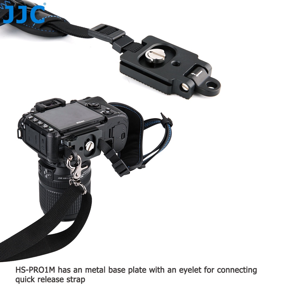 JJC HS-PRO1M สายคล้องข้อมือทั่วไป สําหรับกล้อง DSLR ARCA SWISS ปลดเร็ว พร้อมซ็อกเก็ต 1/4 นิ้ว -20 สําหรับกล้องมิเรอร์เลส Canon Nikon Sony Panasonic Olympus และกล้อง DSLR อื่นๆ