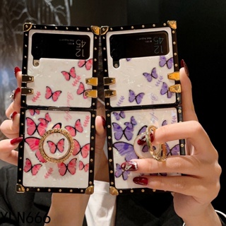 เคสโทรศัพท์มือถือ กันกระแทก ลายผีเสื้อ หรูหรา สําหรับ Samsung Galaxy Z Flip3 5G Z Flip4 5G