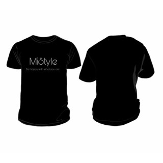 เสื้อยืด คอกลม ผ้าคอตตอน (cotton) Logo MiStyle สีขาว สีดำ สวมใส่สบาย ผู้ชาย ผู้หญิง