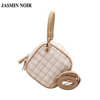 Jasmin NOIR กระเป๋าถือ กระเป๋าสะพายข้าง ผ้าขนสัตว์ ลายสก๊อต สําหรับผู้หญิง