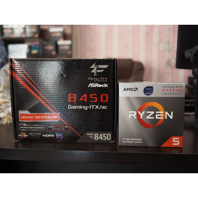ชุดอัพเกรด itx CPU Ryzen5 3400G + MB Asrock Fatality itx B450 AC