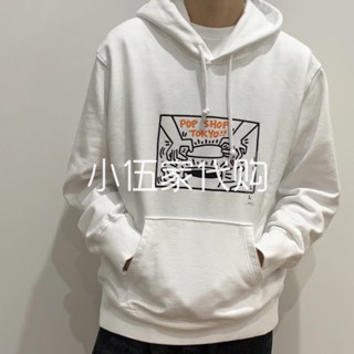 Uniqlo Keith Haring X Tokyo เสื้อกันหนาวแขนยาว มีฮู้ด สําหรับผู้ชาย และผู้หญิง 437533