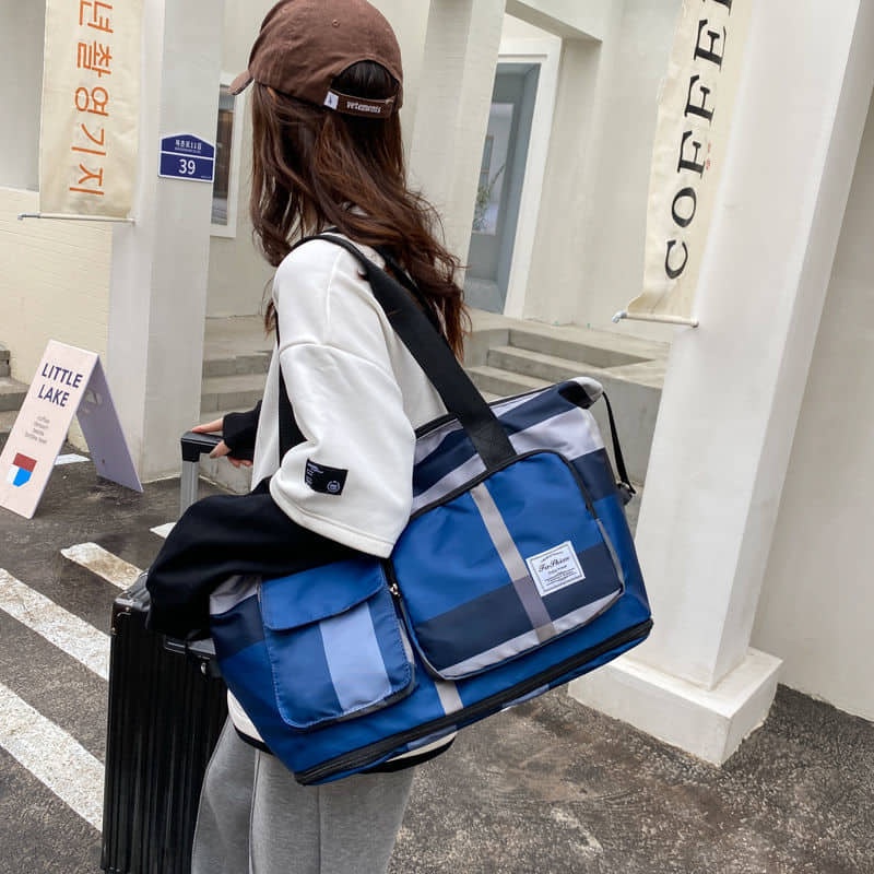 Durable Travel Weekend Duffel Ttavel Tote Bag Korean Style Water Proof
