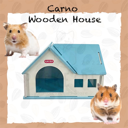 Carno Wooden House Bangalow Villa House For Small Animal Hamster Gerbils Mic Rumah Banglo Hamster 美式