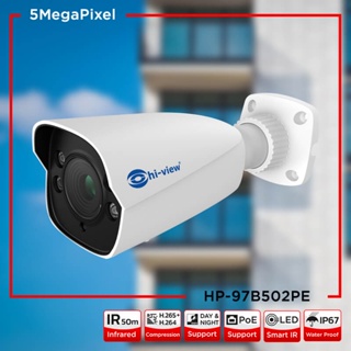 Hi-view กล้องวงจรปิด ระบบ IP Camera รุ่น HP-97B502PE ระยะไกลถึง 50 เมตร