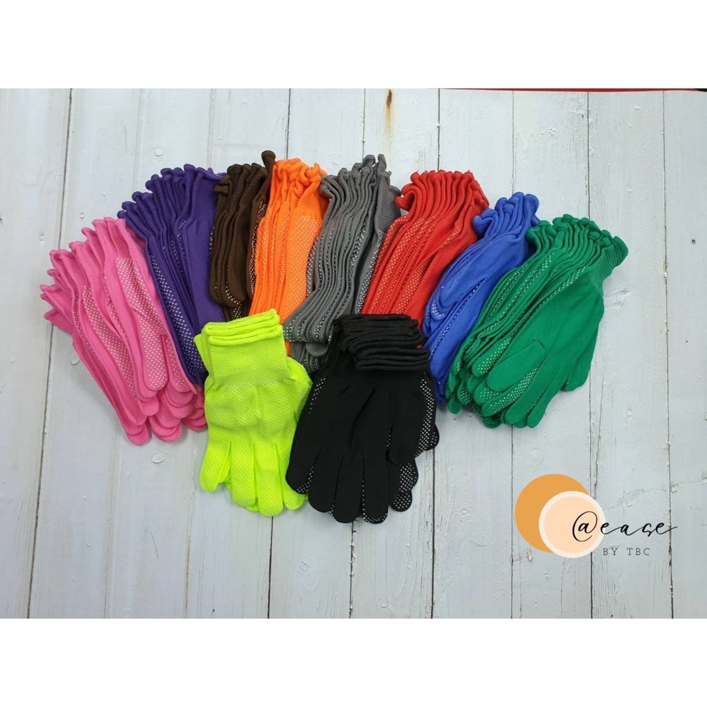 **ราคาโหล** ถุงมือกันลื่นทำงาน หลายสี – โปรปัง