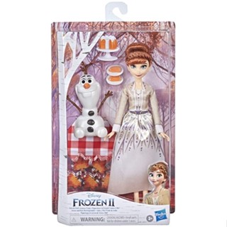 Hasbro Disney Frozen 2 Anna and Olafs Autumn Picnic, Olaf Doll, Anna Doll with Dress and Fashion Doll Accessories