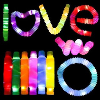 ของเล่นบีบสกุชชี่ มีไฟ Led พลาสติก เรืองแสง บรรเทาความเครียด สําหรับเด็กออทิสติก และผู้ใหญ่