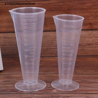 [simplehomeline] 2Pcs/Set Measuring Cup Transparent Plastic Cone Reusable Kitchen Measuring Tool New Stock