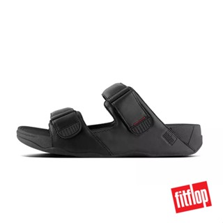 [ลิขสิทธิ์แท้] FITFLOP Mens GOGH Leather Slides รองเท้าแตะ หนัง ฟิตฟลอป ผู้ชาย แท้