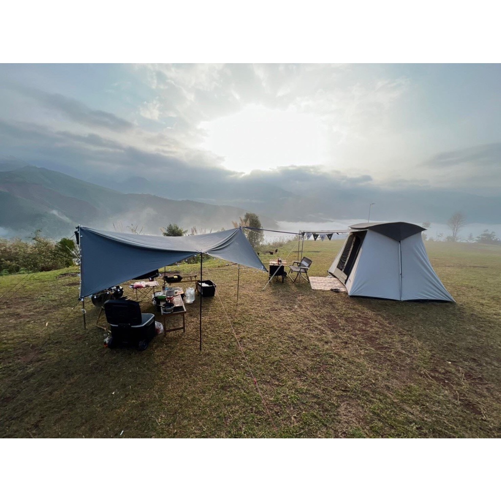 ฟลายชีท ทาร์ป Tarp 3x3 สี่เหลี่ยม  70d coatblack V.2