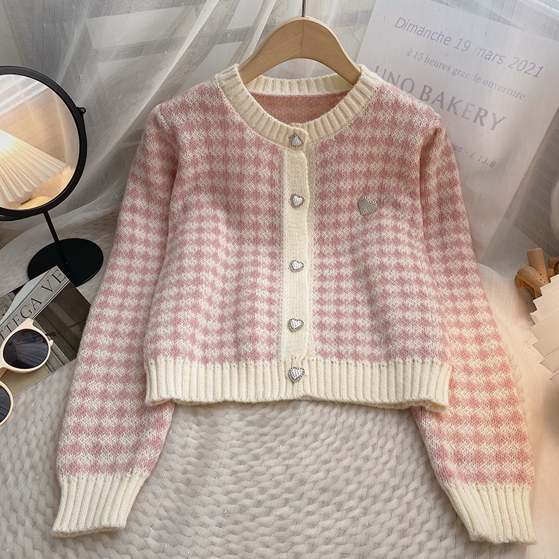 แฟชั่นเกาหลีของผู้หญิง ใหม่เกาหลีหลวมแขนยาวถักเสื้อกันหนาวคาร์ดิแกนทนกว่าเสื้อ