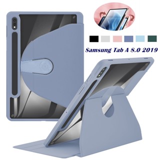 สําหรับ Samsung Galaxy Tab A 8.0 2019 SM-T290 T295 Smart 360° เคสหนังอะคริลิค ฝาพับแม่เหล็ก กันกระแทก พร้อมช่องใส่ปากกา แบบหมุนได้