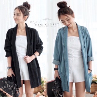 PIISAA Lady Denim Blazer รุ่นนี้ที่ต้องมี เสื้อคลุมยีนส์แพตเทิ้นสวย ใส่คลุมกันแดด กันหนาว ใส่ขึ้นเครื่อง เดินทาง ได้หมด