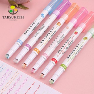 TARSURTH 6 Pcs Line Shaped Highlighter Pens Roller Tip Curve Liner Marker Curve Pen Novelty Stationery