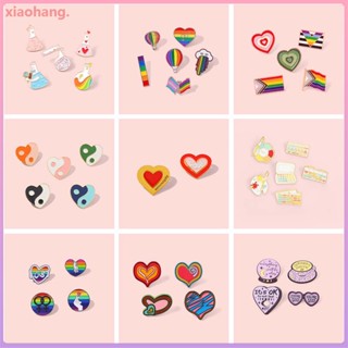 Glbt ชุดเข็มกลัด ลายการ์ตูนหัวใจ สีรุ้ง เครื่องประดับ ของขวัญ 5 ชิ้น ต่อชุด