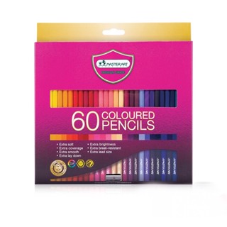 Master Art ดินสอสีไม้ แท่งยาว 60 สี (รุ่นใหม่ล่าสุด) แถมกบเหลา 1/กล่อง