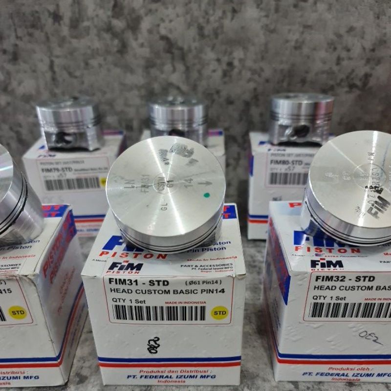 ชุดลูกสูบ FIM ขนาด 57–63.5 mm pin 13–15 สําหรับ Scoopy Beat Mio Vario Tiger GL Pro Verza Satria FU Smash Vixion MX King Supra Megapro