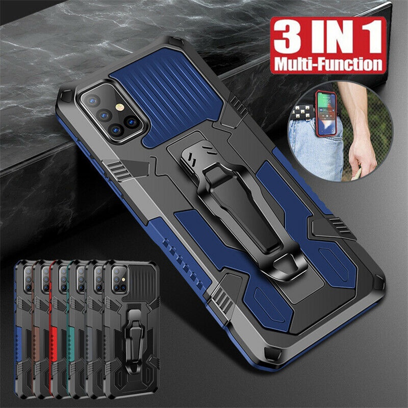 Samsung Galaxy A51 A71 4G 5G A31 A21s A11 A01 Core เคสป้องกันกันกระแทกคลิปยึดแม่เหล็กดูดที่แข็งแกร่งเคสแข็ง