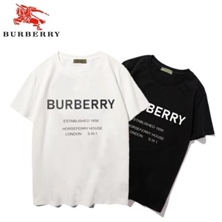 เสื้อยืด ผ้าฝ้าย พิมพ์ลายตัวอักษร Burberry Tag + Tag สําหรับผู้ชาย และผู้หญิง ไซซ์ s - 5XL