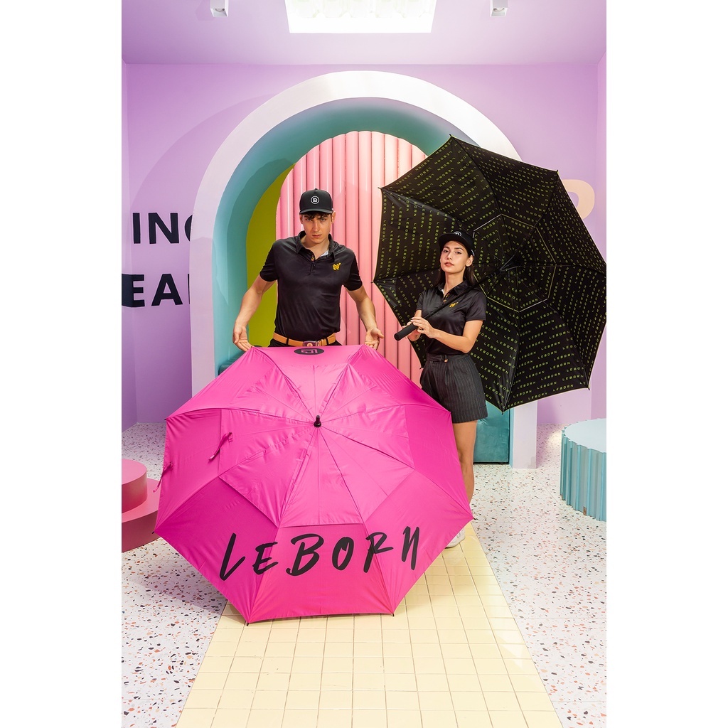 ร่มกอล์ฟ Leborn Pink ขนาด 34นิ้ว สองชั้น กันแดดและฝน UV100