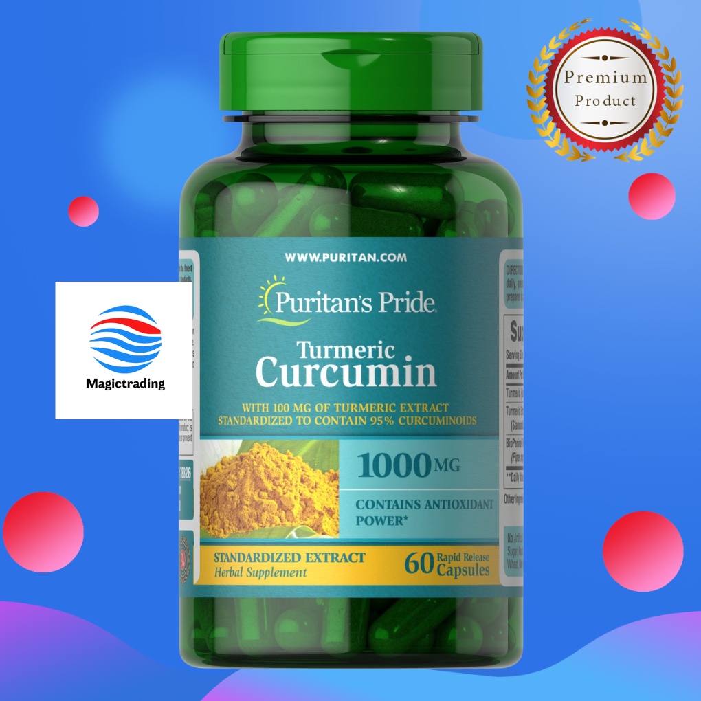 Puritan's Pride Turmeric Curcumin 1000 Mg / 60 Caps | Shopee Thailand