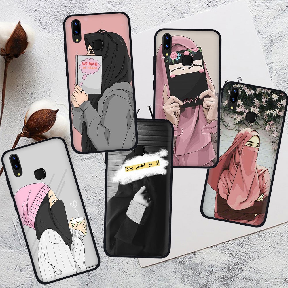 เคสซิลิโคนสําหรับRealme C21y 5i 5s 6i 5 6 Pro XT X2 2 3 Pro 99EF7 อิสลามมุสลิมHijabiสาวArtนุ่มฝาครอบ