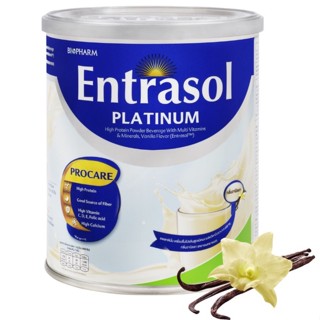 ENTRASOL PLATINUM เอนทราซอล แพลตินั่ม กลิ่นวานิลลา 400g. เครื่องดื่มโปรตีนสูง ผสมวิตามินและแร่ธาตุ สูตรครบถ้วน [27777]