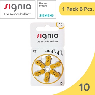 ถ่านเครื่องช่วยฟัง เบอร์10 hearing aid battery Signia By siemens A10 PR70 [1แพค6ก้อน]  พร้อมส่ง