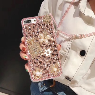 เคสโทรศัพท์มือถือแบบนิ่ม TPU ลายขวดน้ําหอม ประดับเพชร ระยิบระยับ สําหรับ Samsung Galaxy S23 S22 Plus Ultra A14 A54 A03 Core A33 A53 A73 A13 A23 4G 5G A12 M12