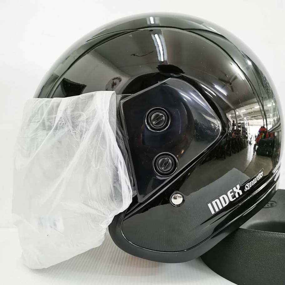 INDEX HELMET SPORT MOTORCYCLE TOPI DEWASA BLACK HITAM BLUE BIRU RED MERAH GREY สีขาว PUTIH