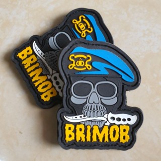 Brimob Beret แผ่นยางโลโก้หัวกะโหลก - Police - polri - brimob แผ่นปะยาง - แผ่นปะตราสัญลักษณ์ยางเวลโคร