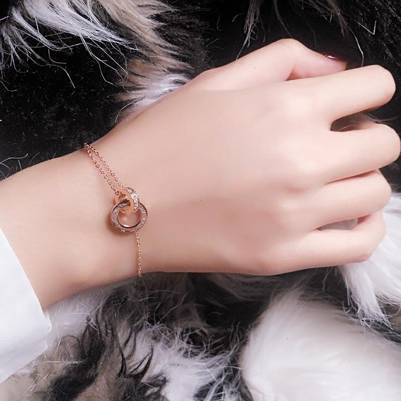 สร้อยข้อมือ สร้อยคอไทเทเนียม ฝังเพทาย แหวนคู่ สไตล์โรมัน รูปที่ 8