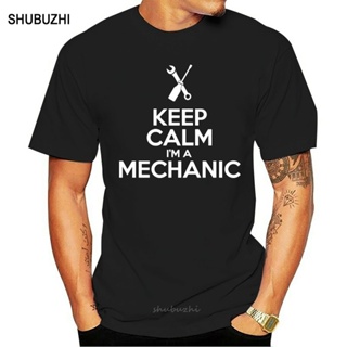 ใหม่ เสื้อยืดลําลอง แขนสั้น พิมพ์ลาย Keep Calm Im A Mechanic Car Specialist Enthusiast ของขวัญ สําหรับทํางานS-5XL