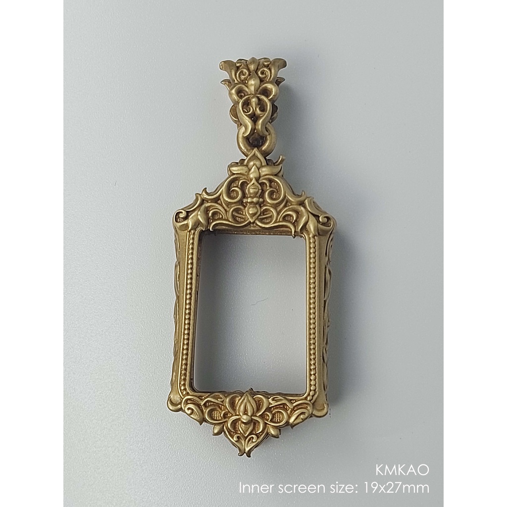 KMKAOBrass Phra Kum Kao amulet casing inner size 19x27mm กรอบพระคำข้าว เนื้อทองเหลือง