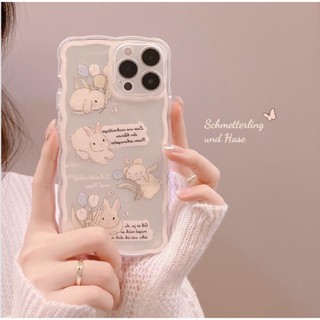 ใหม่ เคสโทรศัพท์มือถือ ซิลิโคน ใส ลายกระต่าย สําหรับ Iphone 15 14 13 12 13pro max 11 8p x