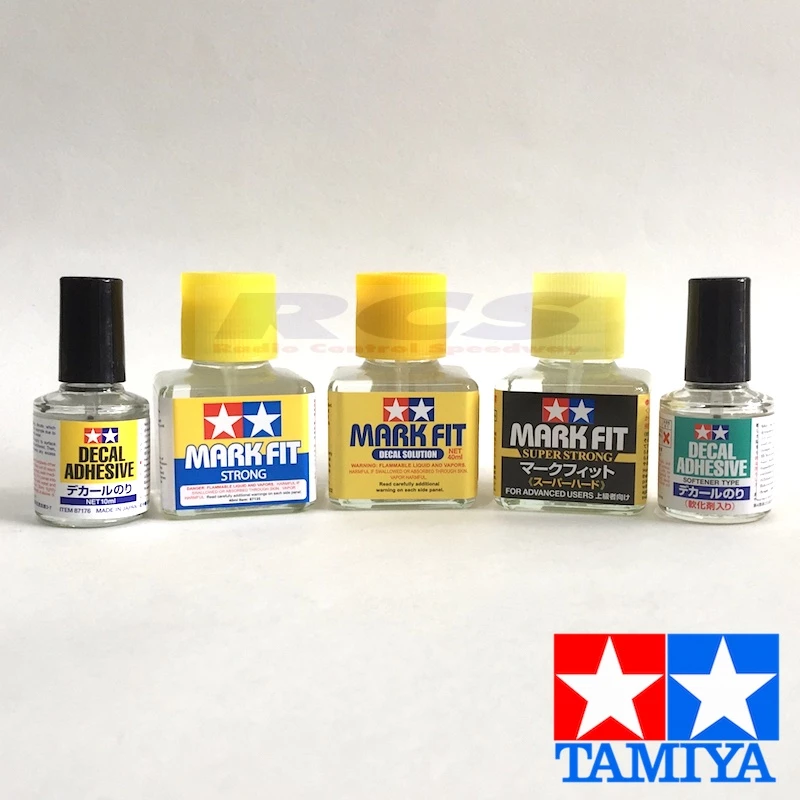 TAMIYA 87102 MARK FIT 87135 MARK FIT (STRONG) 87205 MARK FIT (S.STRONG), 87176 DECAL ADHESIVE & 87193 DECAL ADHESIVE (S)