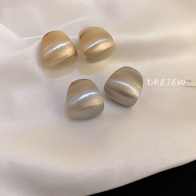 DREJEW ต่างหูเข็มเงิน 925 ทรงโค้ง ทอง 18K สไตล์ญี่ปุ่น และเกาหลี เรียบง่าย สําหรับผู้หญิง - รูปที่ 2