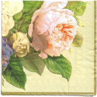 Pladao Napkin ภาพดอกไม้ Fairy Rose กระดาษ แนพกิ้น สำหรับงานศิลปะ เดคูพาจ decoupage ขนาด M 25x25