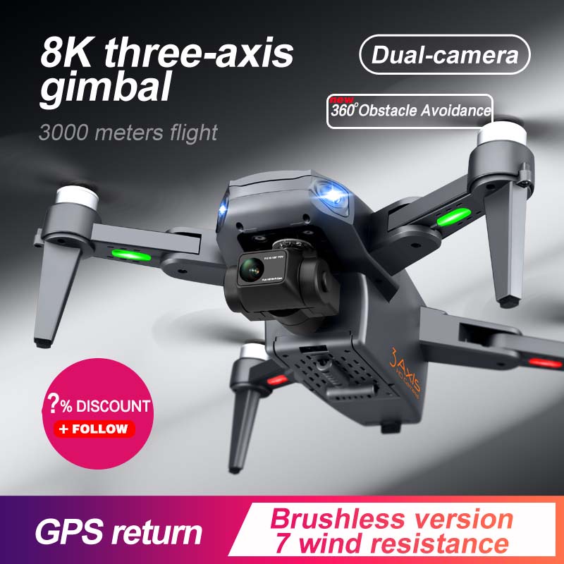 2022 RG106 Drone 8k Profesional GPS 3 km Quadcopter With Dual Camera 3 Axis Gimbal Brushless RC Dron